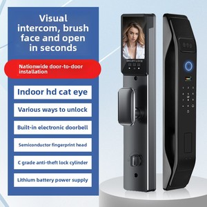 Hoàn toàn tự động 3D Video intercom khóa thông minh cho cửa gỗ mặt & nhận dạng vân tay Home cửa gỗ mật khẩu khóa - Product Image 2