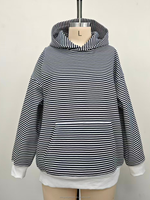 Sweatshirts à capuche pour femmes en molleton bouclette de haute qualité, personnalisables OEM, ensemble de sweats à capuche rayés décontractés, sweat à capuche rayé oversize