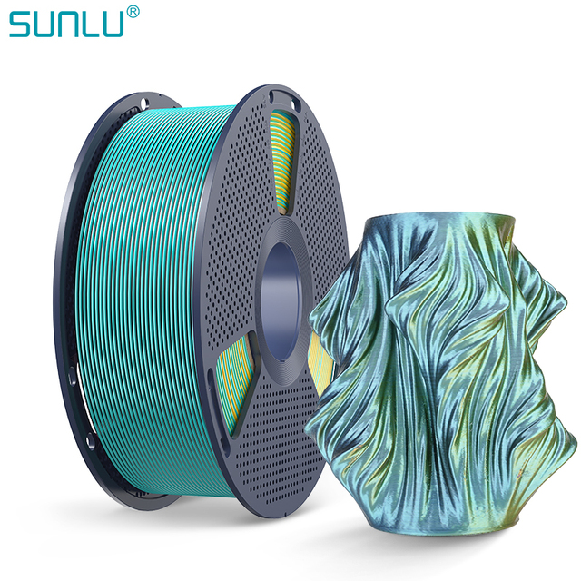SUNLU Easy to Print PLA 3D Printer Filament 1.75mm Silk Fourth-Color PLA Filament Soft & Durable Filament