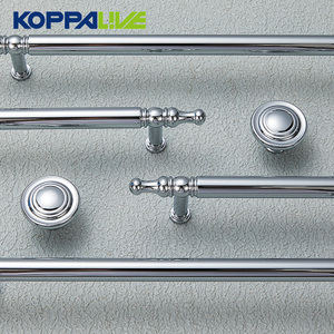 Boutons de meuble modernes en laiton massif chromé Poignées de placard de luxe français Quincaillerie de meuble argentée Tiroir Accessoires de cuisine - Product Image 2