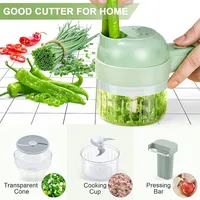 Ensemble de coupe-légumes électrique 4-en-1 sans fil portatif, hachoir à ail, hachoir à aliments, hachoir à viande, éplucheur et trancheur