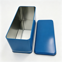 Boîte en métal rectangulaire recyclable imprimée sur mesure pour le stockage de gâteaux, boîte en métal de qualité alimentaire avec logo personnalisé pour l'emballage de biscuits