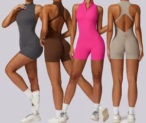 Hot Sale Jumpsuits High Quality Wholesale Gym Fitness Sets Onesie Bodysuit Women's 1 Piece Yoga Jumpsuit