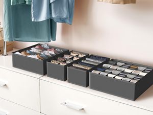 4 Set Foldable Fabric Underwear <b>Drawer</b> Organizer Dividers <b>for</b> Closet Organization and <b>Storage</b> - Product Image 6