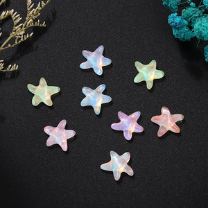 Étoiles de mer plates en verre avec strass 10 mm, irisées, pour décorations d'ongles et accessoires de bijoux DIY - Product Image 2