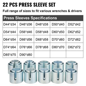 27 PCS Universal Press and Pull Sleeve Kit Bush <strong>Bearing</strong> <strong>Removal</strong> Insertion <strong>Tool</strong> Set Bushing Remove and Install <strong>Tools</strong> - Product Image 2
