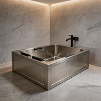 Bain froid carré moderne personnalisé en acier inoxydable 304 pour traitement par le froid, idéal pour l'intérieur et l'extérieur, salle de bain et hôtel