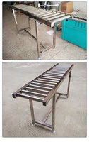 LIANGZO Transport industriel non standard Brossé 201 Convoyeur à rouleaux en acier inoxydable 304 avec pieds