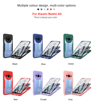 Casing ponsel 360 derajat, sarung HP polos transparan dengan pelindung layar untuk Redmi A3, Anti jatuh tahan guncangan