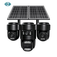 Caméra de sécurité solaire Hieasy 20MP 4G AOV avec 4 écrans, alarme de suivi humain GSM/LTE, enregistrement 24h/24 et 7j/7, longue autonomie avec stockage cloud