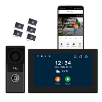 Tuya bel pintu Video 2 kawat, dengan Monitor layar sentuh, ponsel pintu tahan air hidup pintar dengan kamera Video dan fungsi membuka kunci