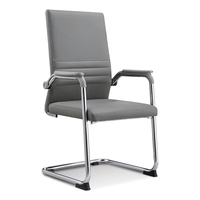 Chaise d'Invité en Cuir de Style Moderne avec Accoudoirs pour Bureau ou Maison pour les Visiteurs