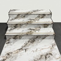 Carreaux de porcelaine rectangulaires modernes, veinés marbre blanc brillant, gris et beige, antidérapants pour salles de bain, escaliers et projets hôteliers intérieurs