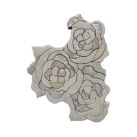 Mosaïque en marbre gris blanc 8 mm d'épaisseur, découpe jet d'eau, laiton, pour cuisine, hôtel, salle de bain, design parquet pour projets graphiques