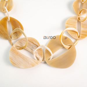 Collar Unisex de Cuerno de Búfalo Natural Personalizado, 6 Eslabones Principales, Cadena de Eslabones Geométricos de Moda, Joyería, Regalo, Accesorios - Product Image 3