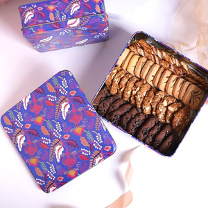 Boîte en métal carrée blanche personnalisée en fer blanc pour biscuits, avec ouverture facile, pour la vente en gros - Product Image 4