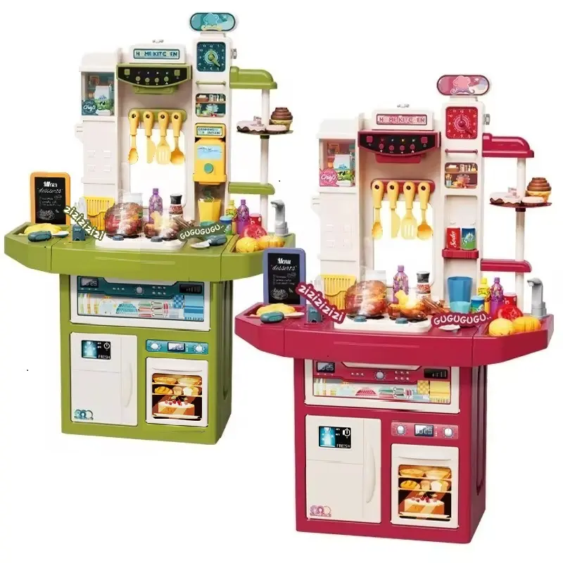 KSF 조명 및 음악 플라스틱 주방 장난감 조리 도구, 어린이 장난감을위한 시뮬레이션 국수 기계 식품 주방 테이블