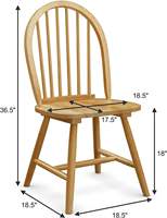 Lot de 2 chaises de salle à manger modernes en bois, sans accoudoirs, avec dossier, finition naturelle, écologiques et durables, pour la maison, le bureau ou l'entrepôt