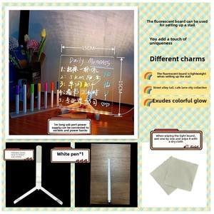 <span class=keywords><strong>Pizarra</strong></span> luminosa borrable Ins de diseño moderno, cartelera <span class=keywords><strong>LED</strong></span>, tablero de dibujo, <span class=keywords><strong>pizarra</strong></span> <span class=keywords><strong>fluorescente</strong></span> pequeña para puesto de mercado nocturno - Product Image 6