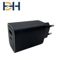 Adaptateur de voyage GaN HD-H HX-D0035 65W EU/UK avec câble rétractable PD QC3.0 pour téléphone, appareil photo, montre connectée