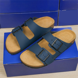 <span class=keywords><strong>Sandali</strong></span> da Spiaggia Retrò a Doppio Bottone in Sughero, Pantofole Berken in Vera Pelle di Alta Qualità, Bestseller alla Moda - Product Image 3