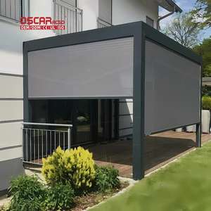 <span class=keywords><strong>Kit</strong></span> de toit de patio à persiennes manuel et motorisé, stores résistants au vent, jardin, extérieur, volet roulant - Product Image 1