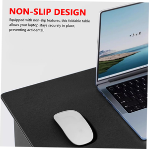 Leather Portable Foldable Desk <b>Car</b> Laptop Folding Lap Desk <b>Car</b> <b>Table</b> Stand for Bed for Laptop and Writing - Product Image 2