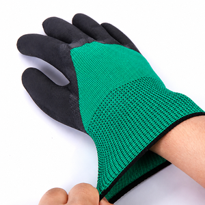 Guantes de Trabajo de Seguridad Transpirables Antideslizantes Recubiertos de Látex y Espuma de Poliéster de Calibre 13, Reforzados y con Recubrimiento Verde - Product Image 3