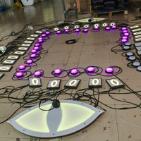Mata setan LED lampu merah hijau bahan ABS keranjang Hoop Arena bermain dalam ruangan untuk Super Mark