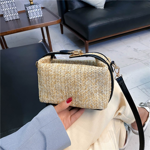 2026 New Arrivals Trendy Korean Style Women's <b>Small</b> Bag Versatile Fresh and Minimalist Straw Woven Shoulder <b>Handbag</b> - Product Image 4