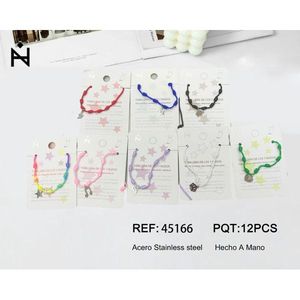 Cavigliera con nodo a sette stelle in acciaio inossidabile color argento, fatta a mano, 12 pezzi - Product Image 1