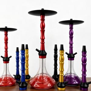 Moderna Cachimba de Vidrio con Base de Aluminio, Set de Pipa de Agua Colorida, Accesorio para Fumar Tabaco para Salón, Bar y Hogar - Product Image 5
