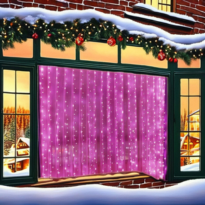 Starlight Waterproof IP65 LED Fairy <strong>Curtain</strong> Lights 8-Mode Memory String Dimmable 2700K Warm White Indoor/Outdoor Home <strong>Christmas</strong> - Product Image 3