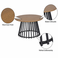 Table à manger moderne en bois grainé 3D, écologique, plateau en MDF E2 sans peinture, pieds en tube de fer noir, OEM ODM, vente en gros en Chine, hôtel
