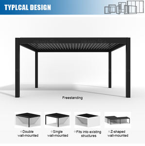 ที่ทันสมัย Bioclimatica <span class=keywords><strong>สมา</strong></span>ร์ทกลางแ<span class=keywords><strong>จ</strong></span>้ง Pergola สวนโลหะ Pergola 5x5 gazebo - Product Image 5