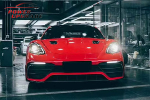 PD Style FRP/CF pare-chocs avant jupe latérale aileron de lèvre arrière Kits de carrosserie de garde-boue lifting pour Porsche <span class=keywords><strong>718</strong></span> Cayman Boxster 2016 - <span class=keywords><strong>2018</strong></span> - Product Image 2