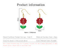 Bijoux Bowei : Boucles d'oreilles fantaisie d'été irisées faites à la main, style crochet en cuivre et résine, 66 mm de long