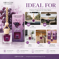Diffuseur d'arômes pour voiture 8 ml, flacon en verre avec bouchon en bois, à suspendre au rétroviseur, pour huiles essentielles, coffret cadeau