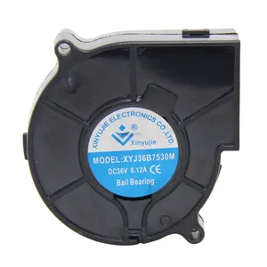 high cfm 7530 12V 24V 48V brushless blower FCC waterproof IP67 75x75x30 3D printer dc centrifugal blower fan