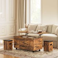 Tiroirs de rangement pour table basse en bois à dessus élévateur multifonctionnel-Table basse londonienne extra détachable rectangulaire