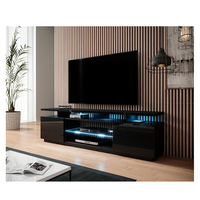 Designs modernes 85 pouces led lumières salon meubles ensemble hôtel centre armoires tv stand avec table