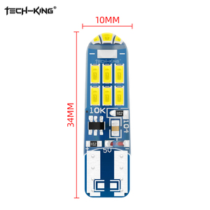TECH-KING Ampoules LED 12V 501 W5W T10 LED W5W 194 168 3014 15 SMD Lampe en silicone Lumière stroboscopique Ampoules LED pour voiture - Product Image 5