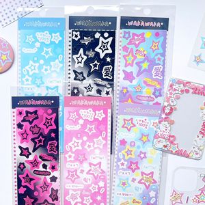 Autocollants étoiles de dessin animé, style coréen, DIY, autocollants photo d'idoles Kpop, autocollants décoratifs Toploader, papeterie <span class=keywords><strong>coréenne</strong></span> mignonne, autocollants de couleur macaron - Product Image 4