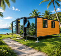 Maison conteneur modulaire portable de 20 pieds à structure en acier extensible et respirante pour usage extérieur (hôtel, salon, chambre)