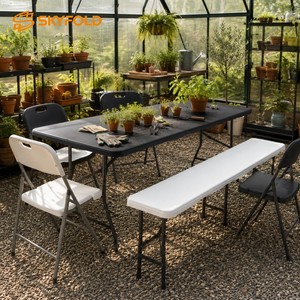Offerta: Set <span class=keywords><strong>Tavolo</strong></span> e Panche <span class=keywords><strong>Pieghevoli</strong></span> in HDPE di Alta Qualità per Giardino, Picnic e Campeggio - Product Image 6