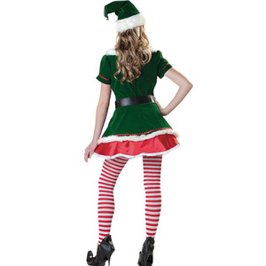 Déguisement d'elfe de Noël vert pour couple, cosplay, carnaval, fête du Nouvel An, tenue de fête, costume de Noël pour adultes, femmes et hommes, costume de Père Noël - Product Image 5