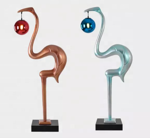 Statua di Fenicottero Decorativa in Resina Moderna, Scultura Animale in Fibra di Vetro, Colore e Dimensioni Personalizzabili, Marca BringFine per Casa e Hotel - Product Image 6