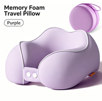 Oreiller de voyage ergonomique en mousse à mémoire de forme en U, personnalisable avec logo, lavable, réglable et portable pour avion et voiture