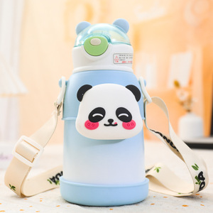 Cartoon Panda Design Portable 316 Stainless Steel Eco-friendly Boiling Water Safe Vacuum Insulated Tumbler <b>Straw</b> For Children's - Product Image 3