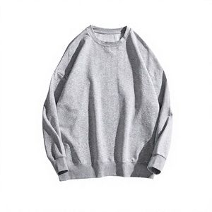 Oversized <b>Sweatshirt</b> Solid <b>Grey</b> 100% Cotton Knitted Pullover Casual Autumn Wear <b>Men</b> Regular Fit <b>sweatshirt</b> for <b>men</b> - Product Image 1